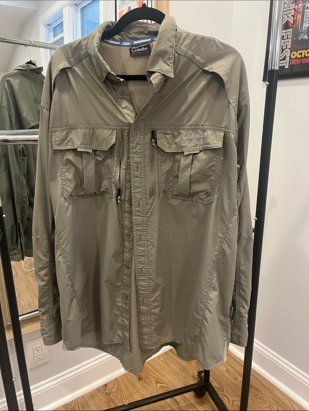 Cabela's Lightweight Olive Green Men's Guidewear Shirt - UPF50